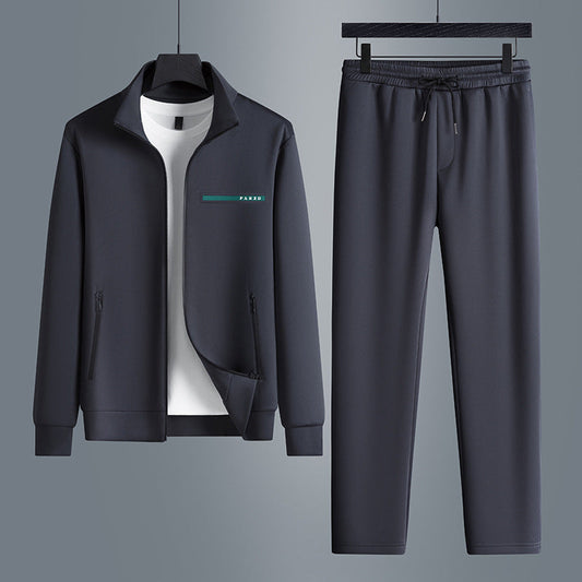 Men's Hype Edge tracksuit set, sporty black athleisure wear for active comfort & casual style.
