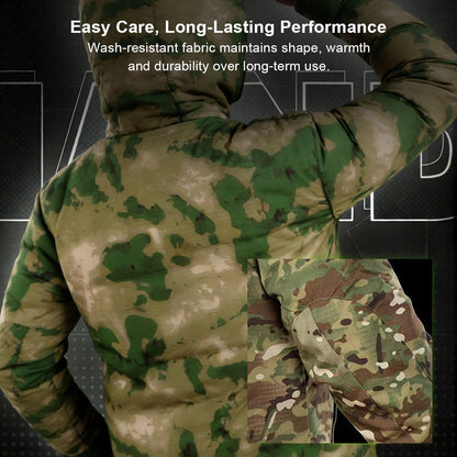 Men's outdoor recreation camo suit, insulated for winter hunting & work