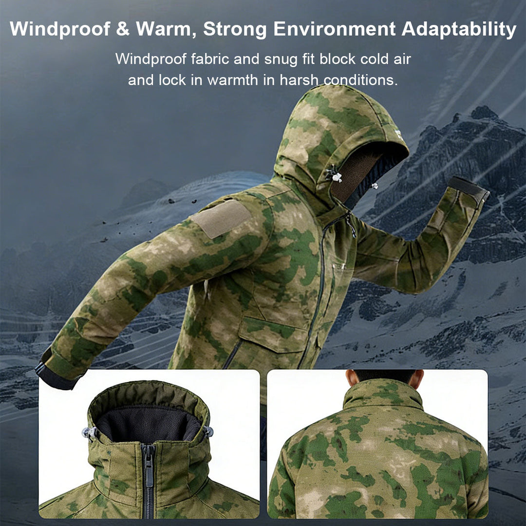 Winter insulated camouflage suit for men, complete hunting & work outfit