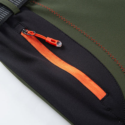 Warm insulated men's cold-weather trousers, comfortable for prolonged outdoor wear & travel.