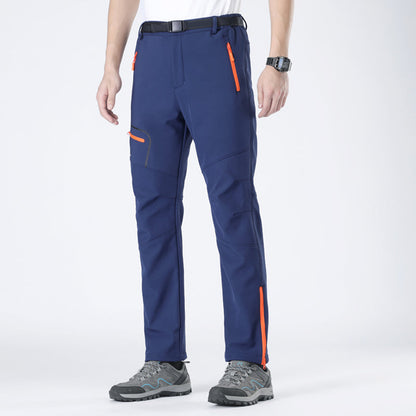 Men's insulated travel pants, comfortable & warm for cold weather journeys & everyday wear.