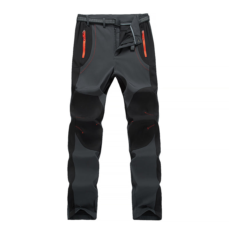 Tough, durable men's insulated trousers, windproof for harsh cold weather outdoor gear.