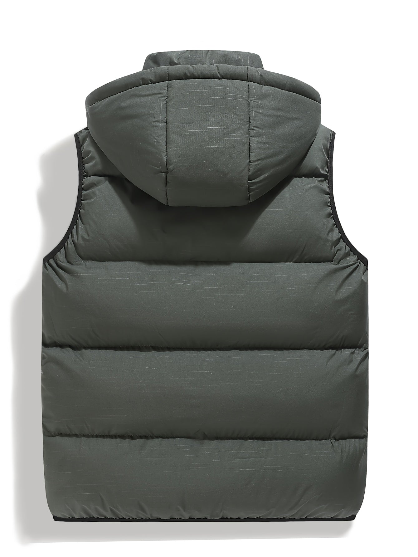 Versatile men's hooded puffer vest for easy layering. Insulated & lightweight, perfect for outdoor winter activities.