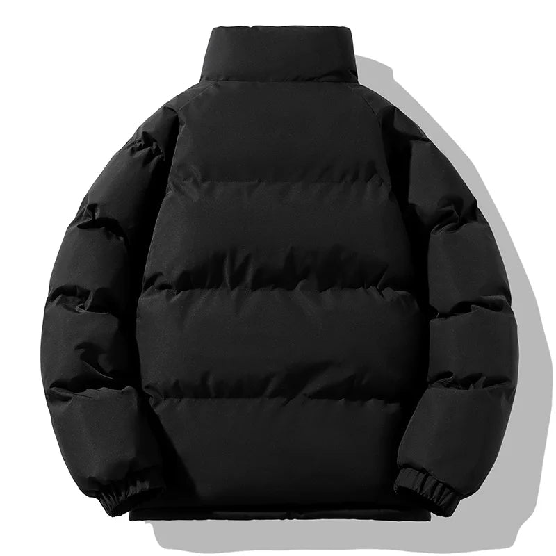 Warm men's insulated puffer winter coat with zipper closure. Relaxed fit for ultimate cold weather protection & style.