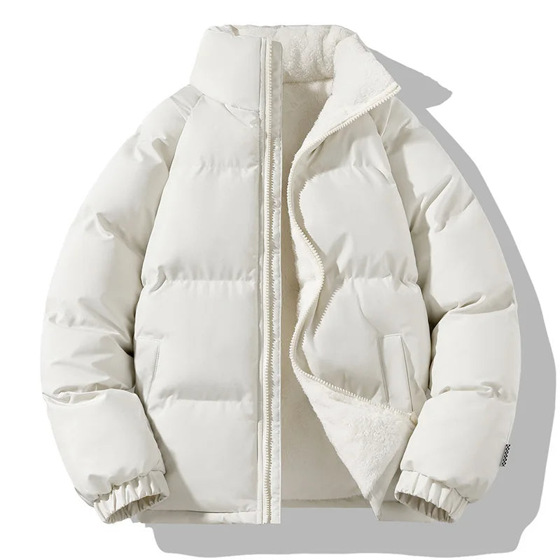 Durable men's insulated puffer jacket, perfect winter coat for extreme cold. Zippered, warm outerwear, casual style.
