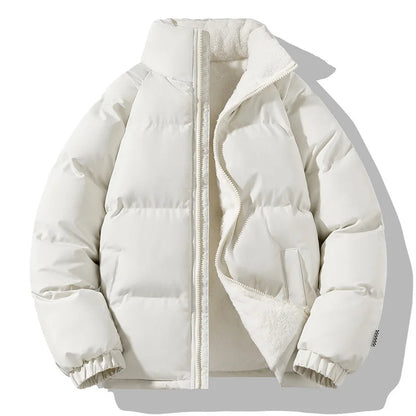 Durable men's insulated puffer jacket, perfect winter coat for extreme cold. Zippered, warm outerwear, casual style.