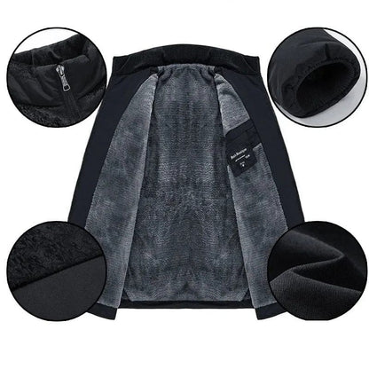 Warm men's insulated jacket, perfect tech outerwear for cold winter weather. Quilted for comfort.