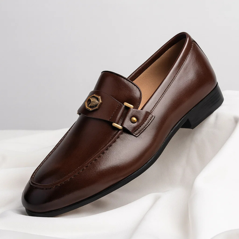 Comfortable men's Italian leather slip-on loafers. Perfect casual or business footwear for a sleek style.