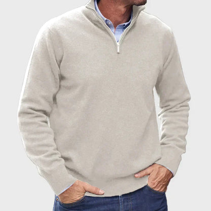 Premium men's knit zipper sweater for ultimate comfort & sophisticated Italian style. Versatile menswear.