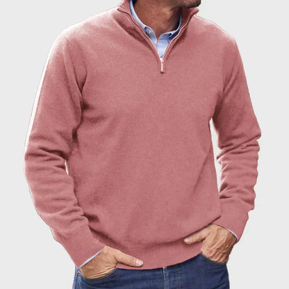 Sophisticated men's zipper sweater, exuding Italian style & premium comfort. Ideal for office or casual elegance.