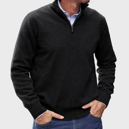 Men's long-sleeve zipper sweater, embodying Italian style and offering unparalleled comfort & versatile elegance.