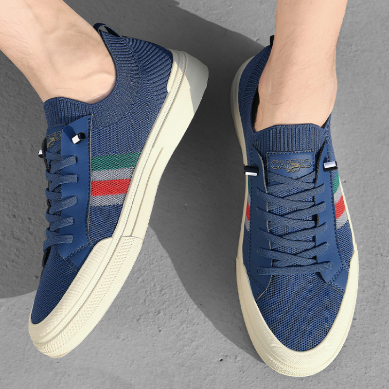 Pair of black men's casual sneakers, designed to be lightweight and supportive for walking.
