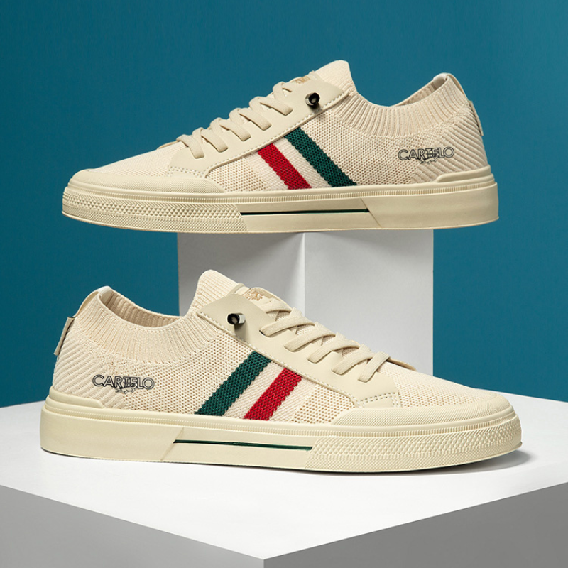 Lightweight lace-up men's shoes in sandstone, excellent for walking and everyday casual wear.