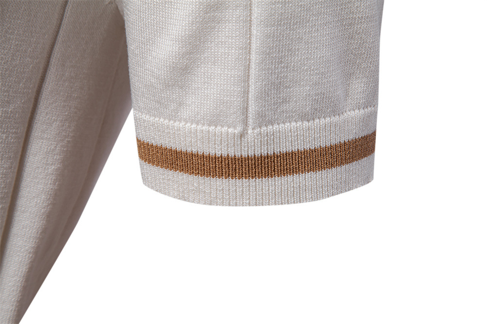 Smart casual men's ribbed polo shirt, Jacques Remy branded, with a stylish zip collar.