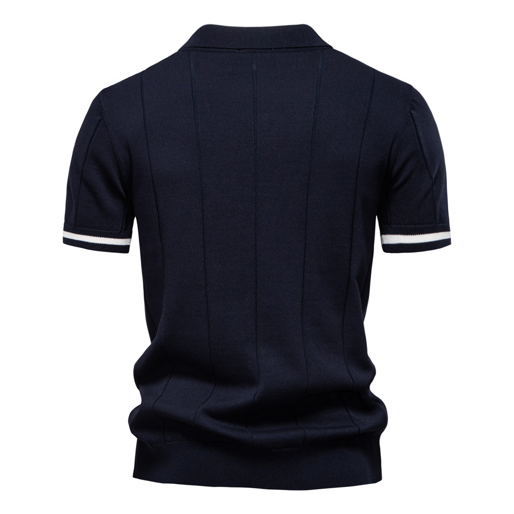 Versatile men's Jacques Remy ribbed polo shirt, perfect for casual or smart-casual everyday fashion.