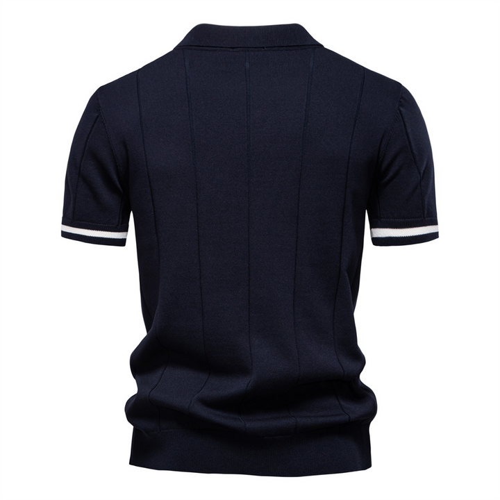 Versatile men's Jacques Remy ribbed polo shirt, perfect for casual or smart-casual everyday fashion.
