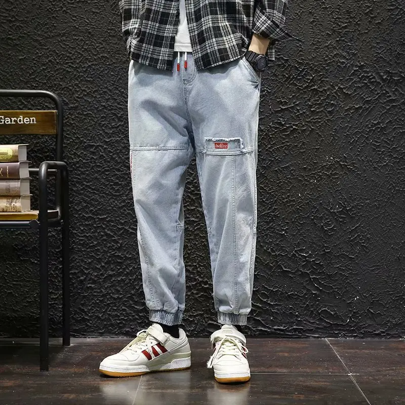 Folded Men's Jacques Tapered Denim Joggers, machine washable and anti-fade for easy care.