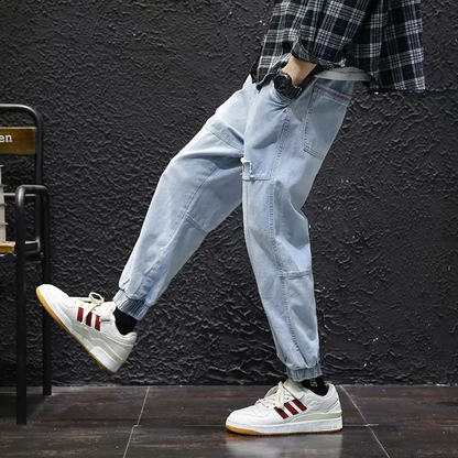 Men's Jacques Tapered Denim Joggers styled for outdoor comfort, perfect casual wear for modern men.