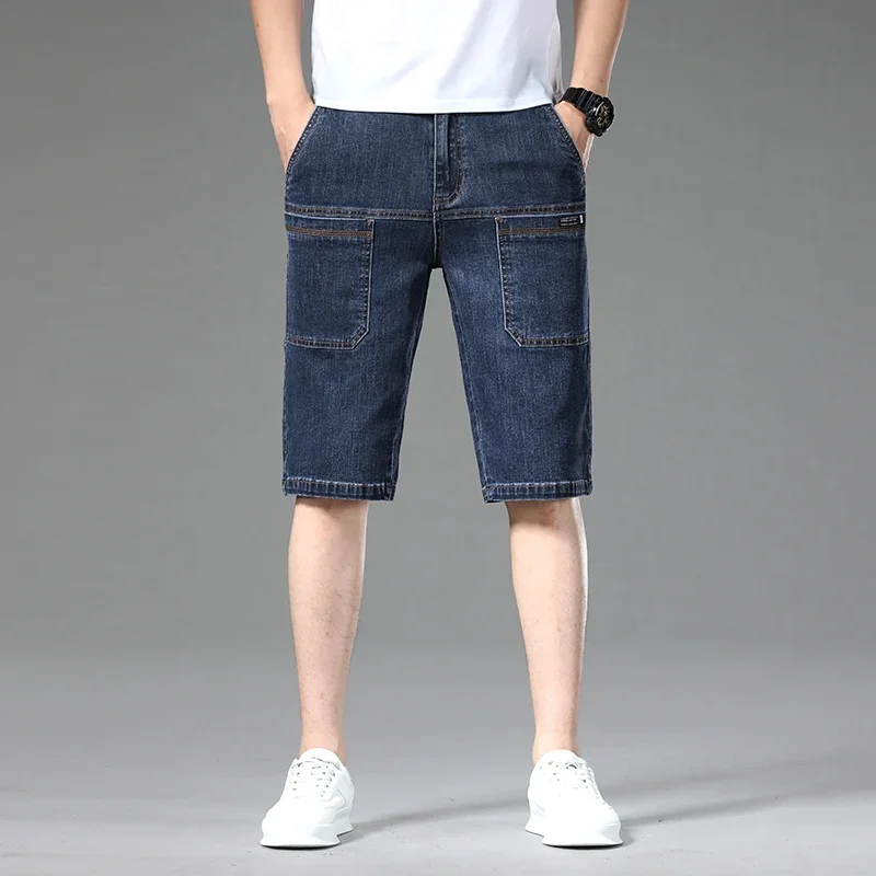 Men's Jefferson casual denim shorts, comfortable multi-pocket design, perfect for daily summer wear.