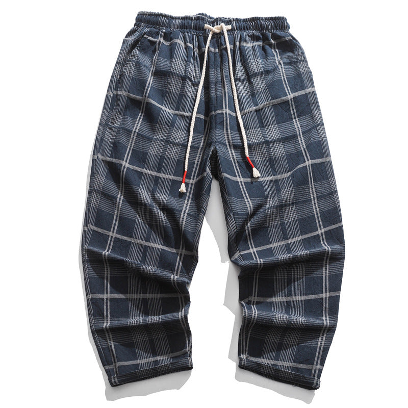 Men's Kaizen Grid Pants featuring a unique grid pattern, relaxed fit, ideal for active or casual daily wear.