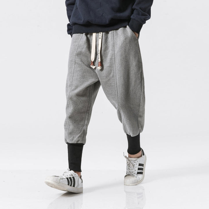 Men's Katana relaxed fit tapered gray pants, comfortable modern style for casual everyday wear.