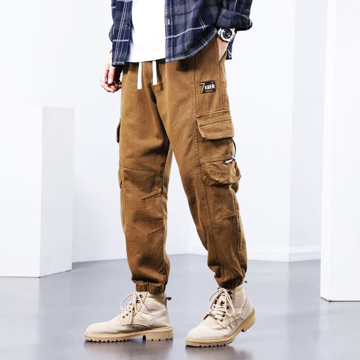 Men's Kellan khaki cargo pants, durable & stylish for everyday utility, work, or casual wear.