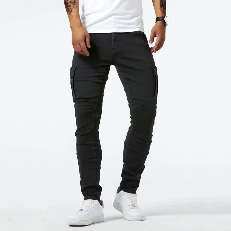 Modern Kensington men's cargo pants, slim-fit style, designed with comfortable 4-way stretch.