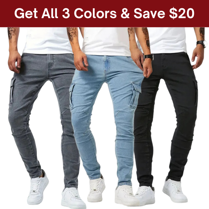 Men's Kensington slim-fit stretch cargo pants, ideal for comfortable, versatile casual wear.
