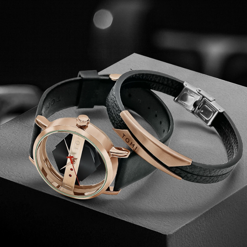 Men's unique Orbit Watch featuring sophisticated kinetic movement and a comfortable, high-quality leather band.