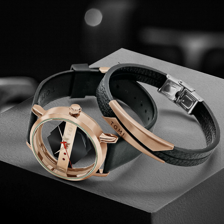 Men's unique Orbit Watch featuring sophisticated kinetic movement and a comfortable, high-quality leather band.