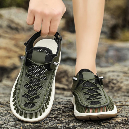 Khaki Men's Knox Ryder quick-dry outdoor sandals, perfect for summer hikes, water sports & casual wear.