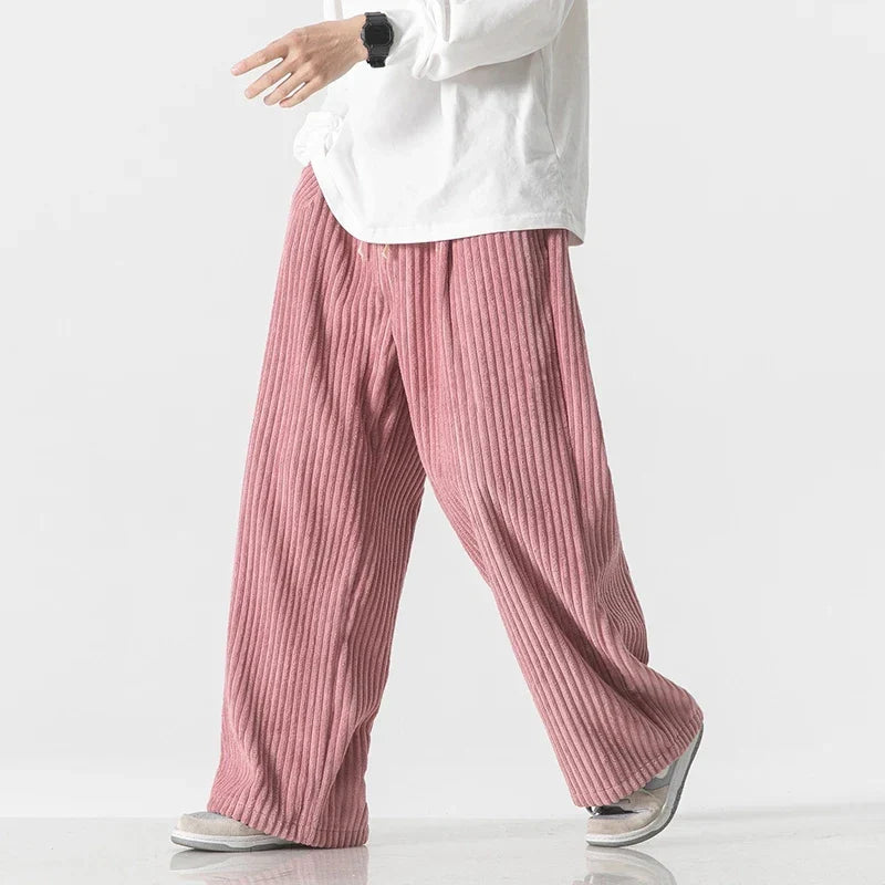 Stylish men's relaxed fit straight leg pants. Ideal for casual fashion & minimalist style.