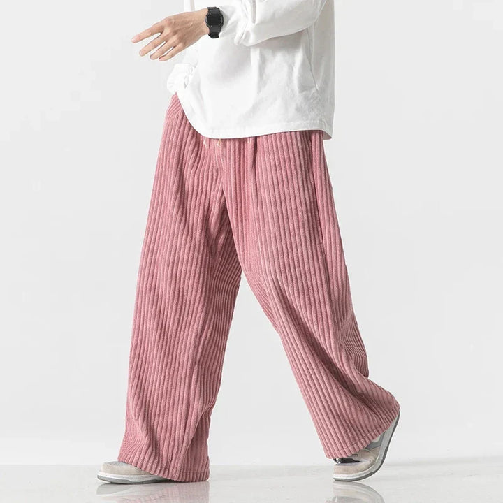Stylish men's relaxed fit straight leg pants. Ideal for casual fashion & minimalist style.