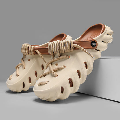 Men's laced clogs, ultimate comfort & custom style for casual everyday footwear.