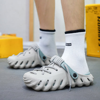 Casual mens clogs with laces, offering ultimate comfort and a distinctive custom style.