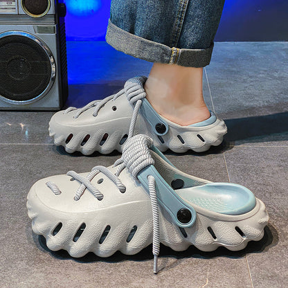Lightweight mens laced clogs, perfect for everyday wear, breathable and comfortable.