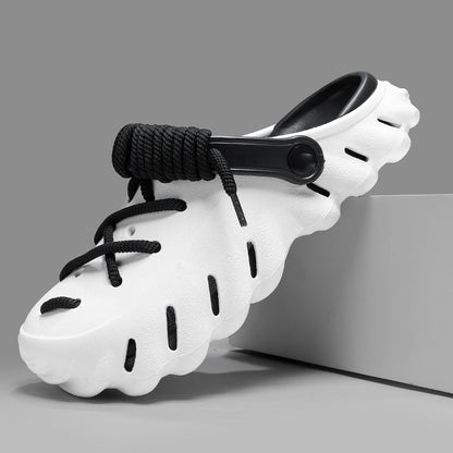 Mens breathable laced clogs, custom style and ultimate comfort for daily casual activities.