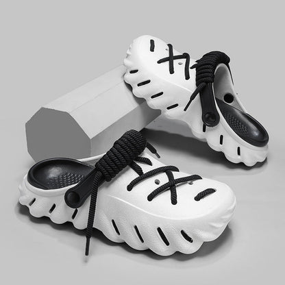 Ultimate comfort mens clogs with unique laced design, perfect for casual & everyday wear.