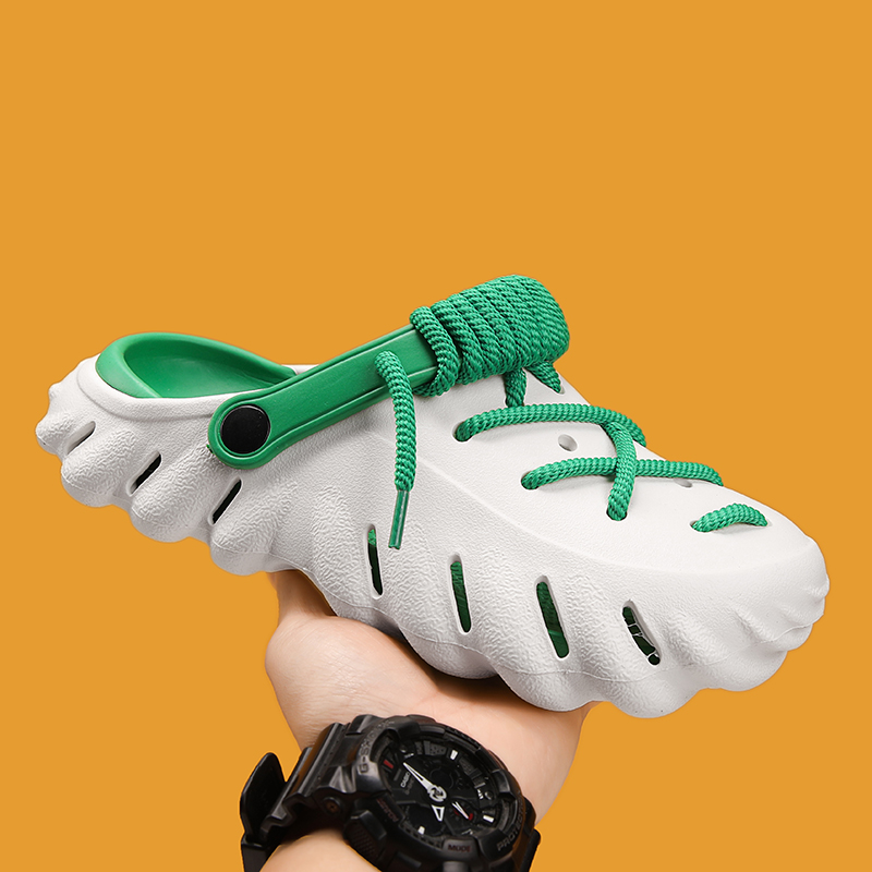 Comfortable mens laced clogs, great for everyday casual wear, breathable & water-friendly.