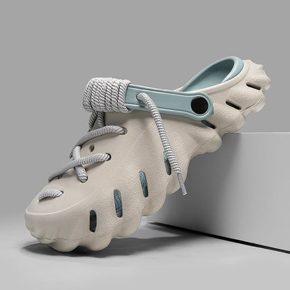 Everyday mens laced clogs, super comfortable and lightweight, great for outdoor adventures.