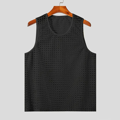Casual men's Laguna Aero-Mesh tank top, ideal for loungewear, beach days, or breathable summer style.