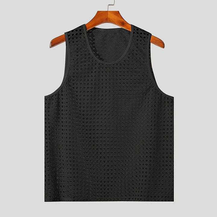 Casual men's Laguna Aero-Mesh tank top, ideal for loungewear, beach days, or breathable summer style.