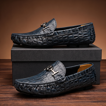 LANGSTON men's loafers: stylish, comfortable, lightweight slip-on footwear with a subtle crocodile texture.