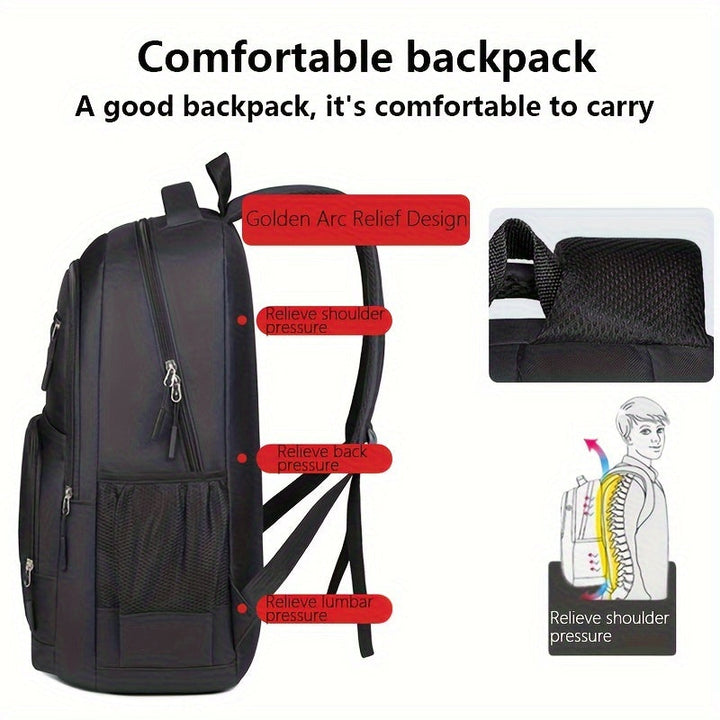 Blue men's versatile backpack, large capacity ideal for travel, daily use, and gym.