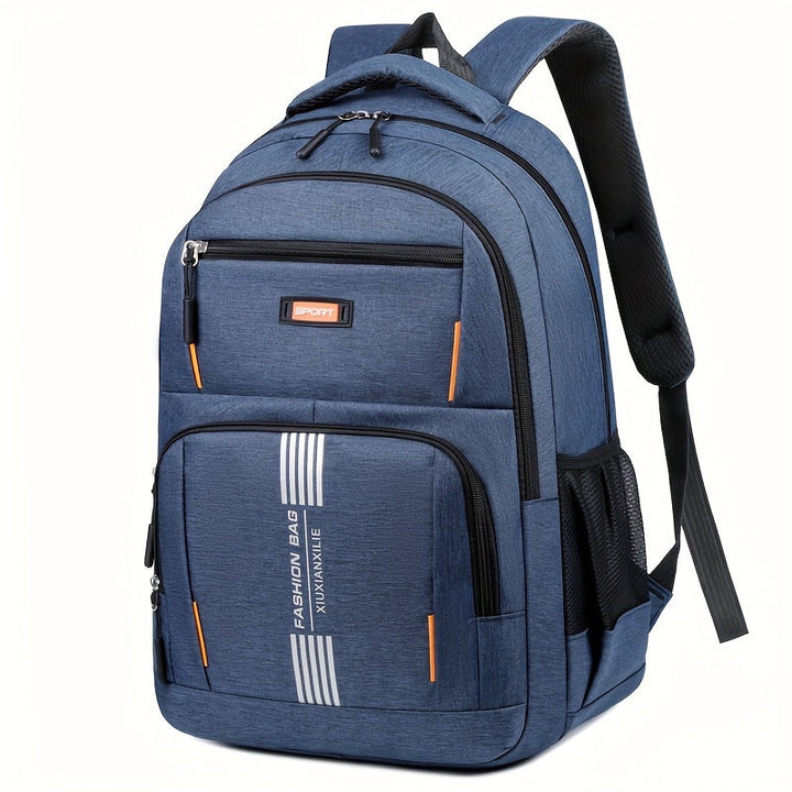 Green men's stylish travel backpack, perfect for daily commutes, hiking, and casual outings.