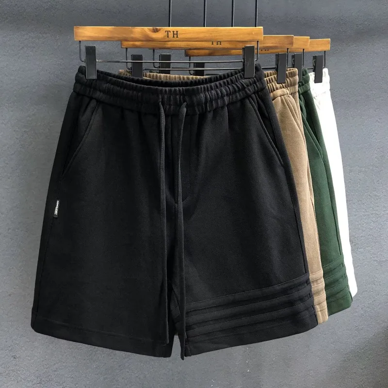 Stylish men's heavyweight striped shorts. Perfect for summer, athletic activities, or comfortable lounging.