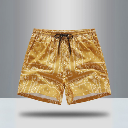 Men's Legends Retro Paisley Athletic Shorts. Stylish activewear with a comfy drawstring for workout and streetwear.
