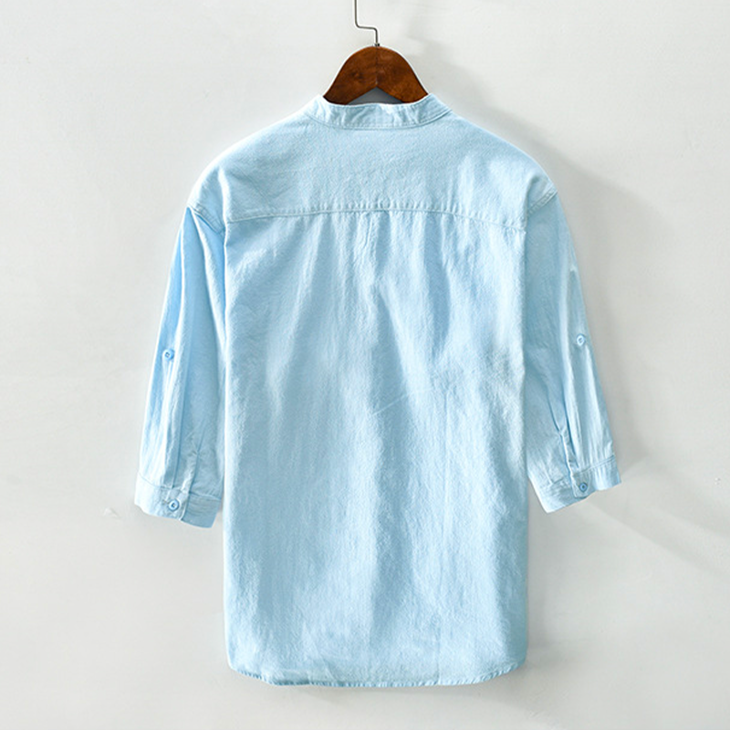 Relaxed fit men's dark blue Sardinia Coastal Comfort Shirt, perfect for casual summer & resort wear.