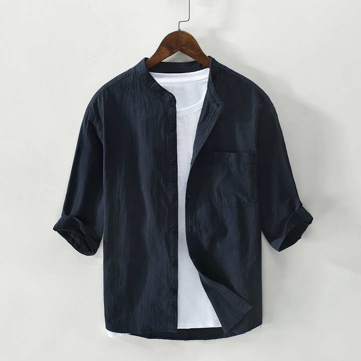 New arrival men's white Sardinia Coastal Comfort Shirt, relaxed fit & casual for summer comfort.