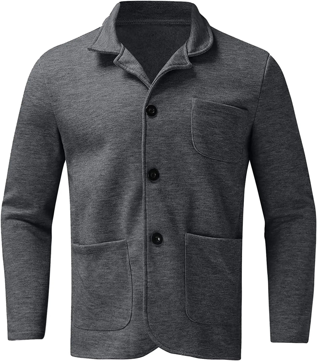 Professional men's blazer, lightly structured, offering a modern fit for business casual elegance.